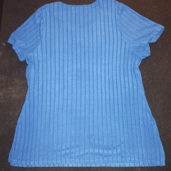 ✨NWOT✨Deep V-Neck Ribbed Short Sleeve T-Shirt - Picture 3 of 7